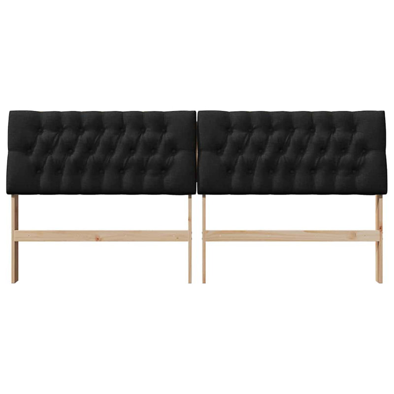 Solid Wood Headboard, Brown, Black, King