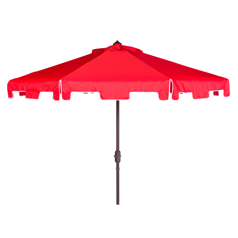 Parasol du marché Coramae, Rouge / blanc	, Brun, 100,79 po L x 100,79 po po
