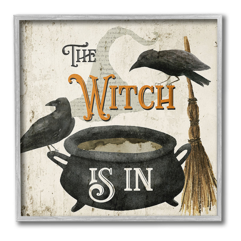 «Vintage Witch Is In Single Photo Frame» par Deane Beesley sur toile, Gris, H 12 po x l 12 po