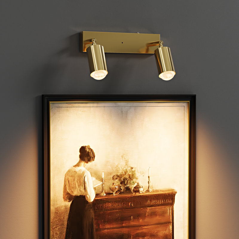 Lampe pour cadre doré à 2 lumières avec têtes rotatives, projecteurs encastrés avec ampoules DEL intégrées, 2 700 K