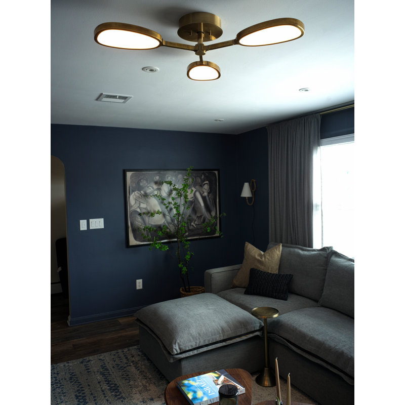 Patras 3 Light Semi Flush, Burnished Nickel