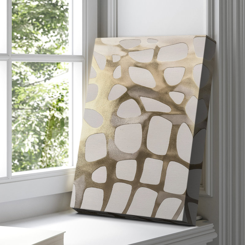Toile tendue avec châssis abstrait XLVI - prête à être accrochée - , H 18 po x l 12 po