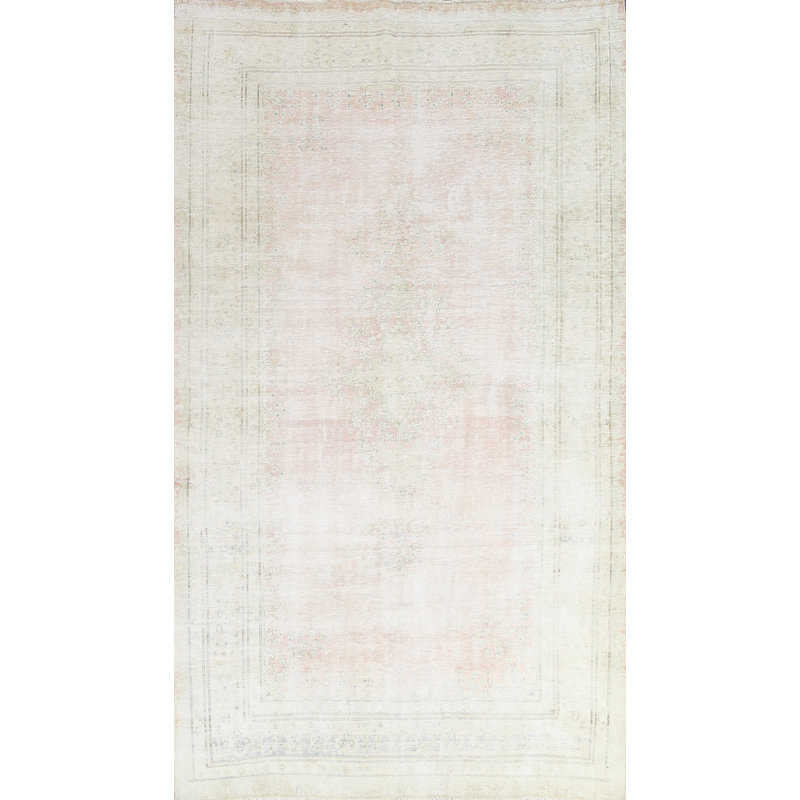 Tapis persan Kerman délavé et discret noué à la main 6 x 10