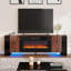 Metro Lane 178 cm W Black Electric TV Stand with 5120 BTU-74358411