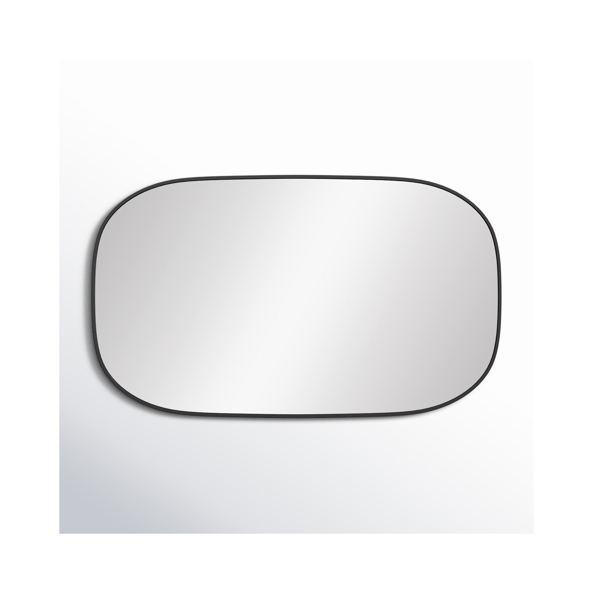 Sabine Metal Curved Oval Wall Mirror, 40" x 24", Black