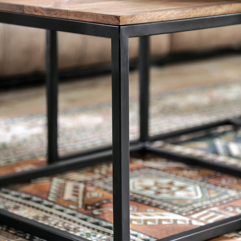 Megan Solid Wood Top Nesting Coffee Table