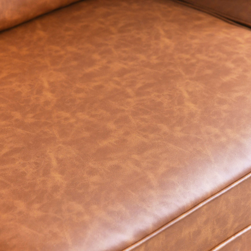Atley Upholstered 71.25'' Sofa, Brown Vegan Leather