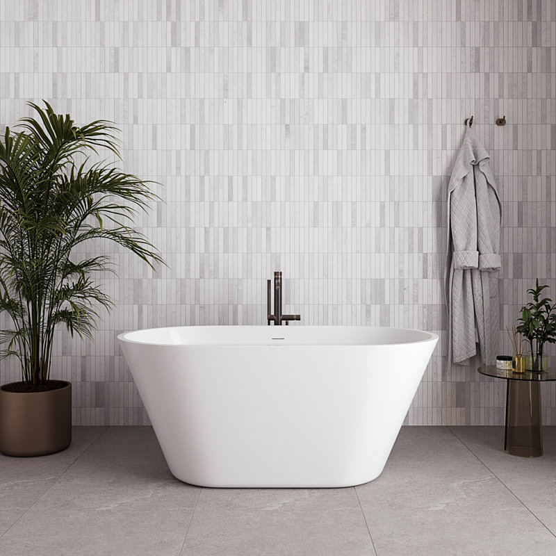 Baignoire autoportante 54 "avec drain interne Streamline, Bronze huilé mat