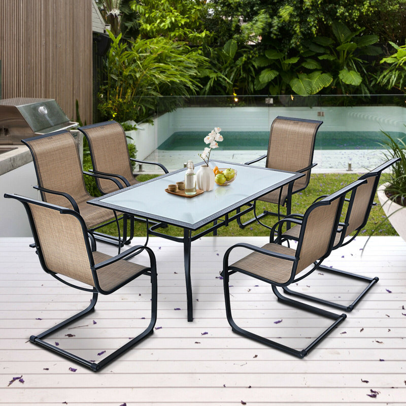 6 - Person Patio Dining Set with Rectangular Table
