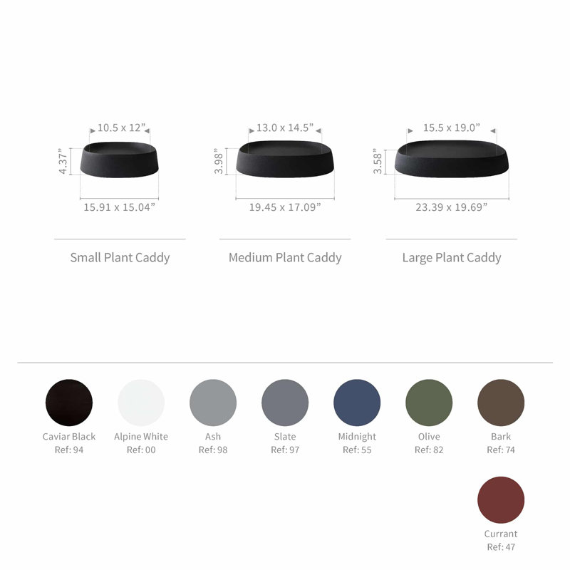 Slate Gray Large Modern Durable Plant Caddy