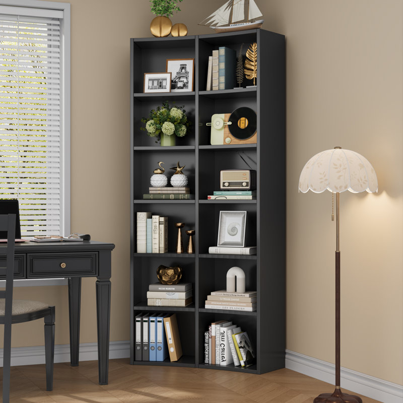 70.9" H Corner Bookcase, 6-tier Bookcase With Storage, Corner Bookcases With Baffles Etagere Shelf For Living Room Home Office Bedroom