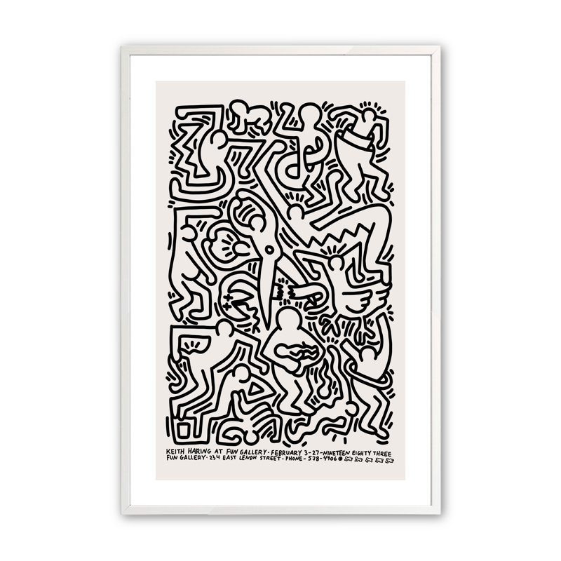 Abstract People Print dans un cadre mural, H 20 po x l 16 po x P 1,25 po, Blanc opaque