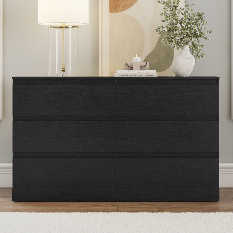 Commode 6 tiroirs Aadaya, Chêne noir