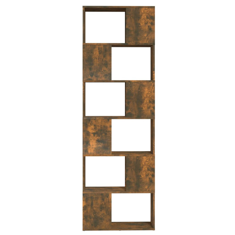 Borough Wharf Book Cabinet/Room Divider, (6 Shelves) 186cm H x 60cm W x 24cm D, Smoked Oak