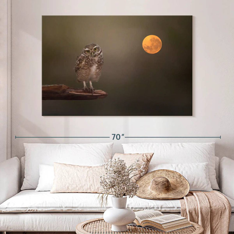 Owl Under The Moon, 34" H x 51" W