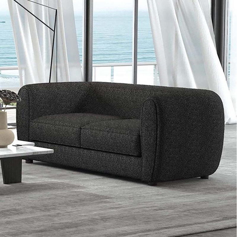 Arjen Upholstered 67'' Loveseat, Black Boucle