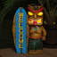 Statue tiki à énergie solaire 12 "avec lumières DEL