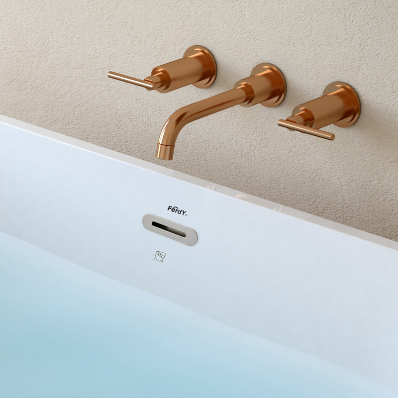 Baignoire autoportante en acrylique avec drain en nickel brossé, Chrome, L 67 po x l 31,50 po x H 23,20 po