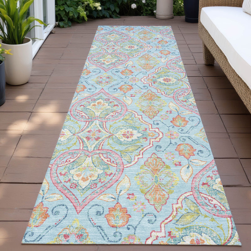 Machine Washable Indoor/Outdoor Husby ACN2207 Bohemian Rug, Runner 2'3" x 7'6"