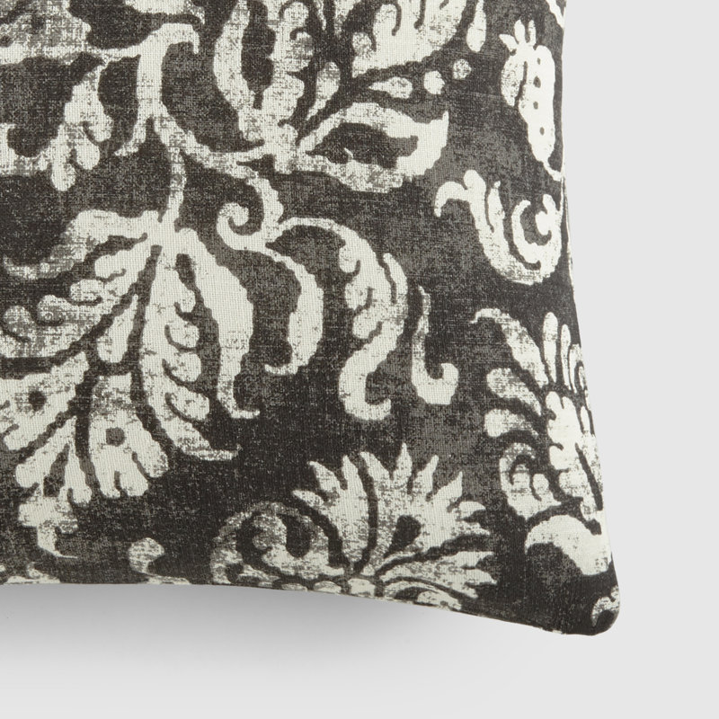 Cotton Throw Square Pillow Cover & Insert, Gray