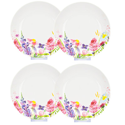 Summer Aquarelle Fine China Porcelain Soup & Salad Plate