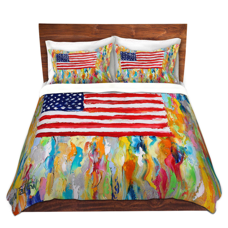 Ensemble de housse de couette american flag, 1 housse simple + 1 taie standard
