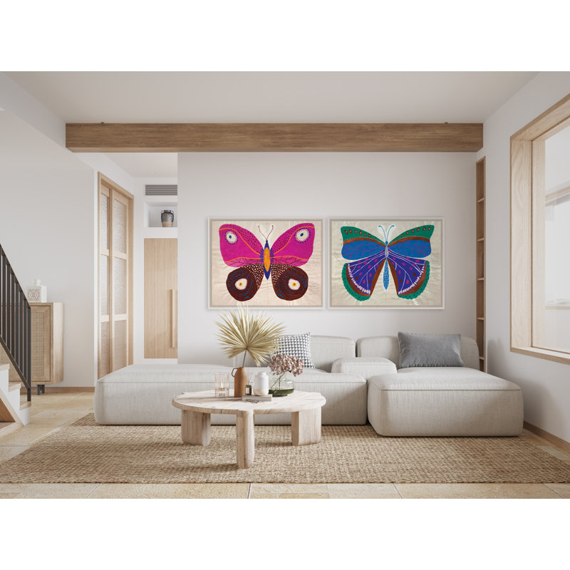 Butterfly Pink Print by Paule Marrot, Framed Print, 44" H x 56" W, Acrylic Box