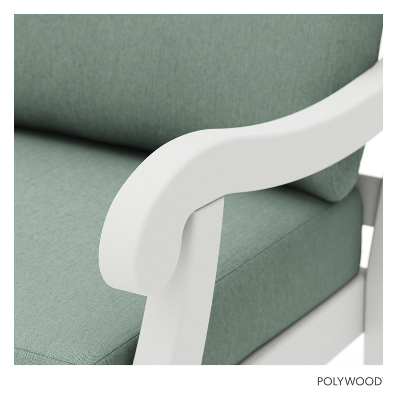 Canapé POLYWOOD x Birch Lane Verlyn, Coussin spa glacier / structure blanche