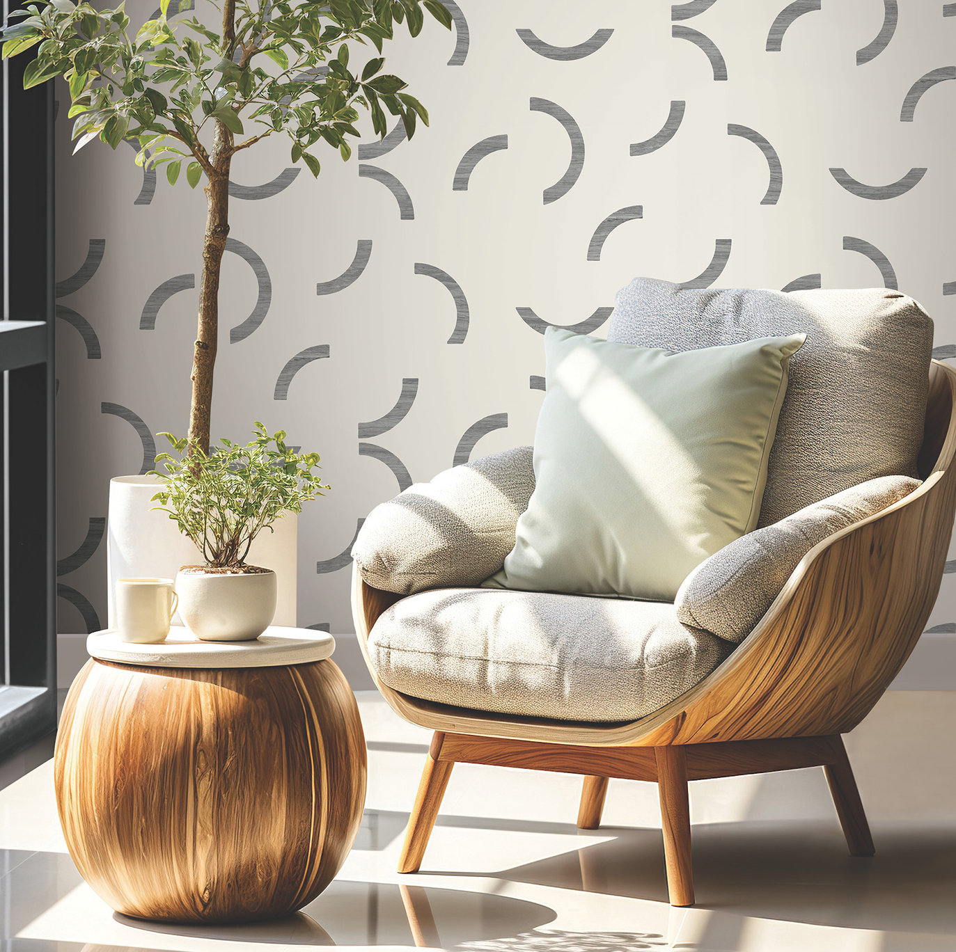 Grabiel Wallpaper, Black