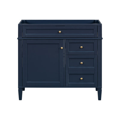 " solid wood bathroom vanity cabinet: modern design with 2 drawers & tip-out drawer - basin sink not included