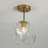 1 - Light Kitchen Island Pendant Light Hand-Blown Glass Shade