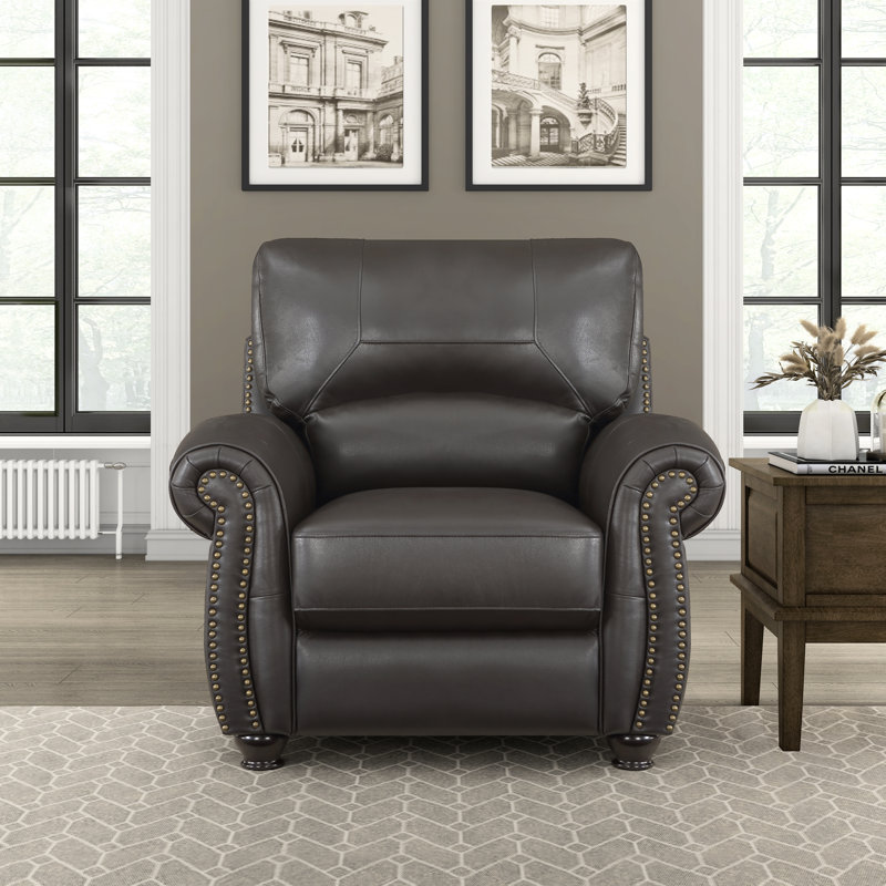 Fauteuil Neoga, Similicuir brun foncé