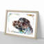 Chocolate Labrador Portrait in Abstract - Picture Frame Painting Print-55680346-55680345