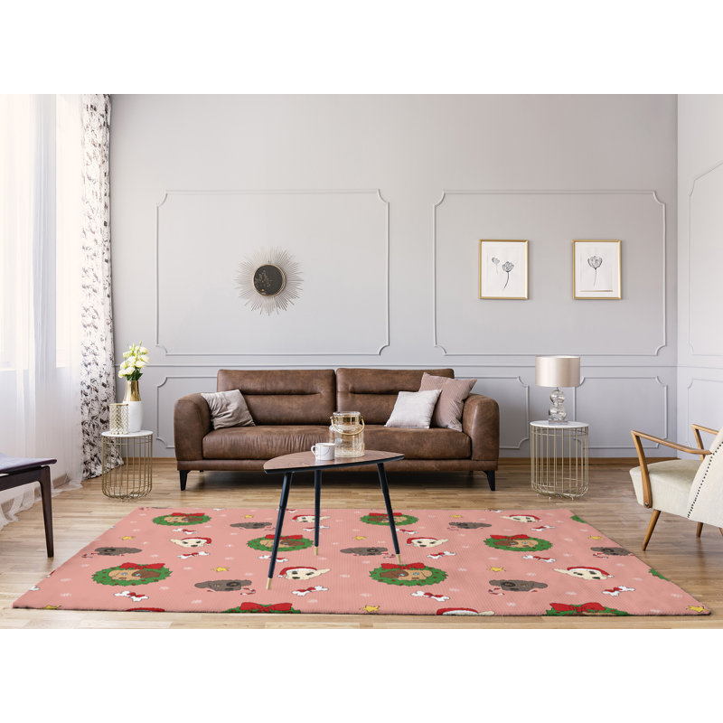 Tapis rouge/vert/gris zone fait main, Rectangle 9 pi x 12 pi