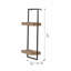 Étagère murale 12 x 6 x 27 po en fer et bois avec deux tablettes