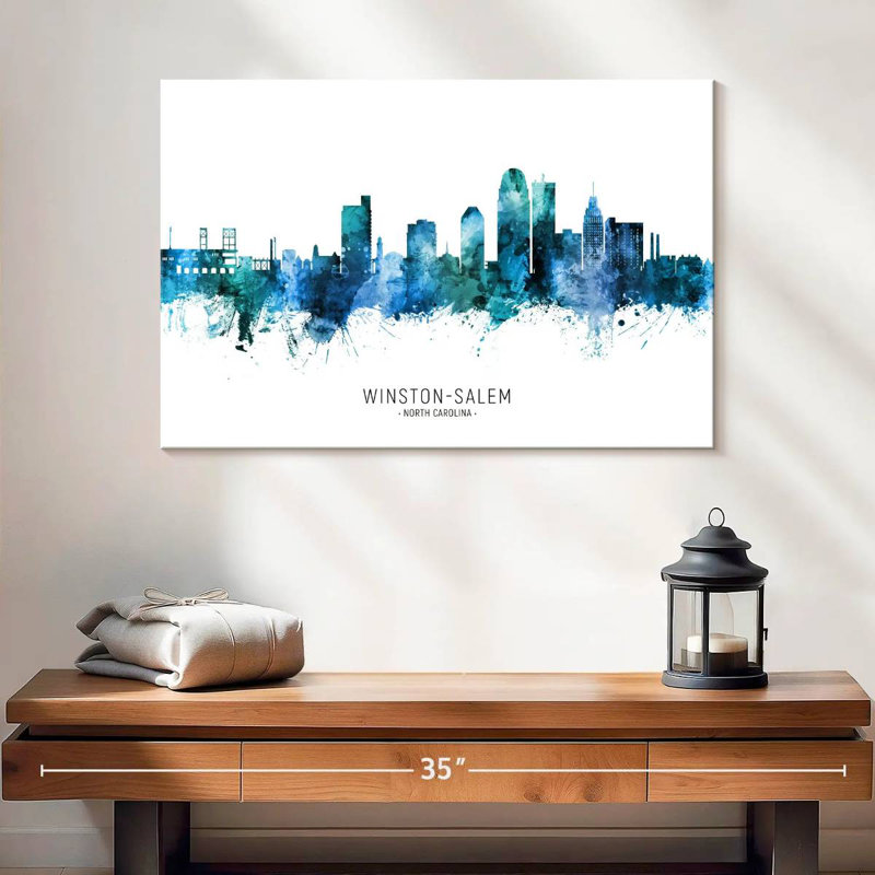 Winston-Salem NC Skyline I, 16" H x 24" W