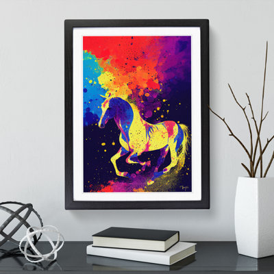 XV1022-3227X Paint Splash Horse No.5 Abstract - Single Picture Frame Print