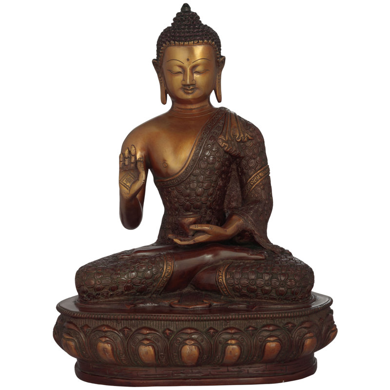 Statue de Bouddha bénissant, Brun