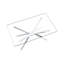 Table basse de 39,36 po rectangulaire en verre trempé transparent avec pieds en métal argenté, utilisation durable, assemblage facile pour tous, rectangulaire, verre, table, option de rangement grande capacité, esthétique moderne-203307438