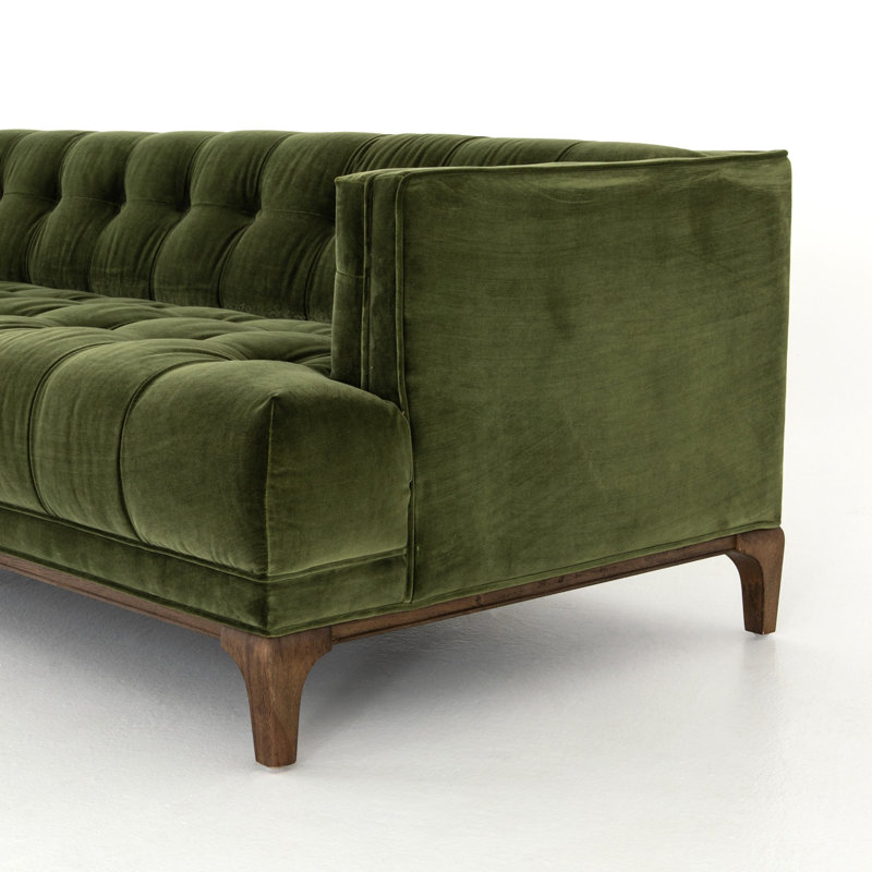 Dylan Sofa, Sapphire Olive Velvet, Aspen Gray