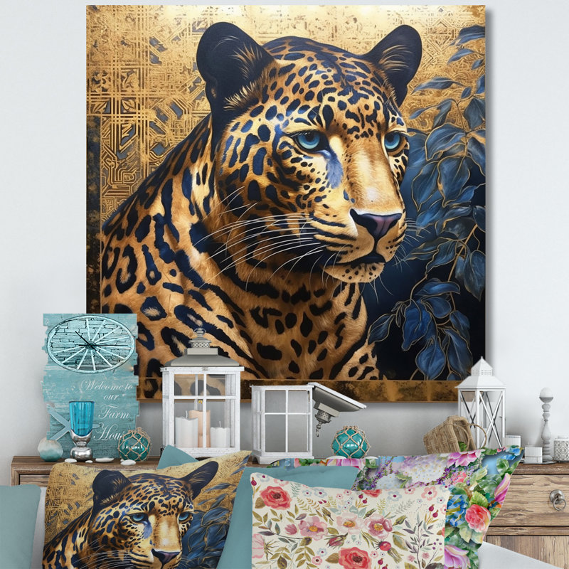 " Leopard Grace V ", 36" H x 36" W x 1.5" D, Wrapped Canvas