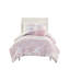 Édredon doux à motif cachemire floral, 2 taies décoratives et coussins, housse lavable à la machine rose-121394290