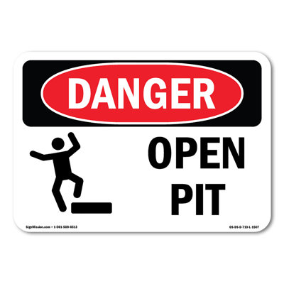 Open Pit Plastic Sign 10" X 7"