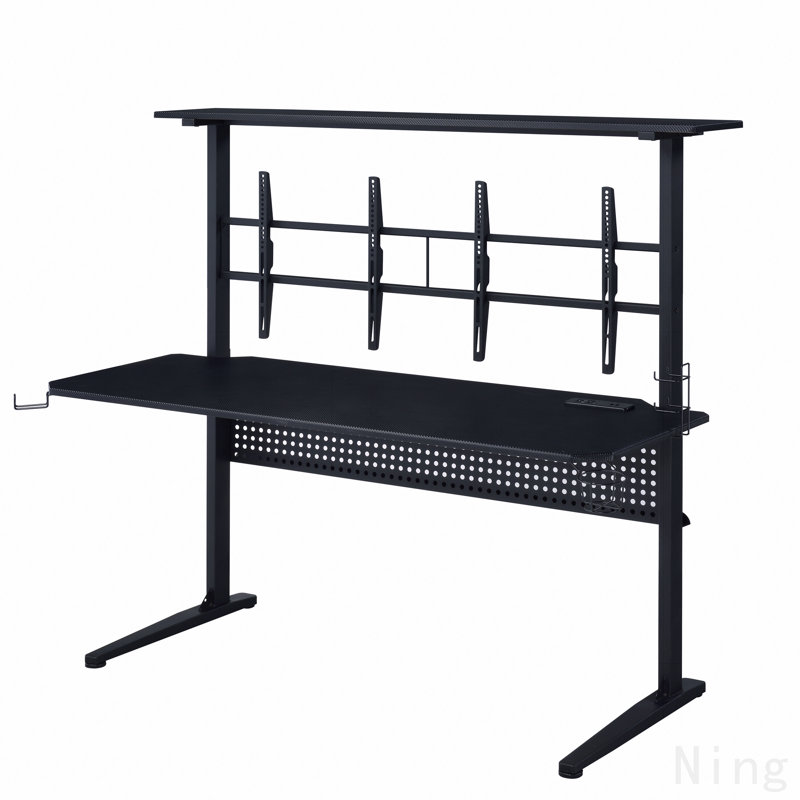 Bureau de jeu noir avec lumière DEL