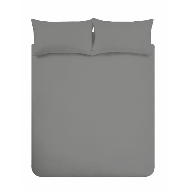 Egyptian Quality Cotton Duvet Cover Set, King Duvet Cover + 2 Pillowcases, Charcoal