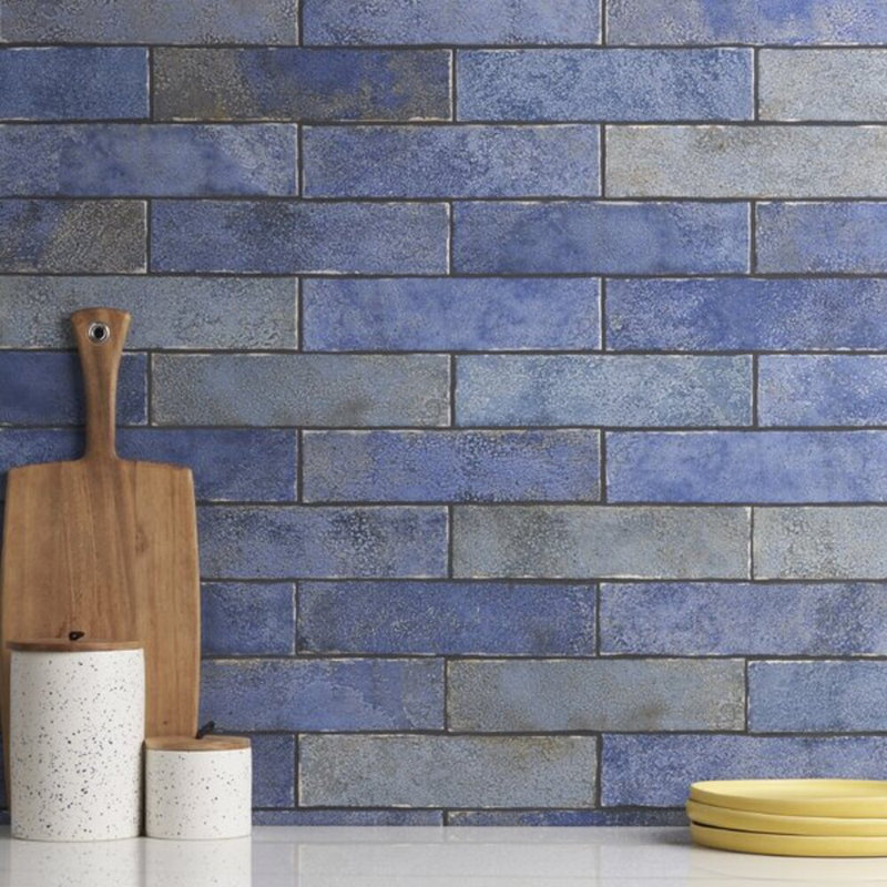 Kalay 3x12 Glossy Ceramic Subway Tile, Blue