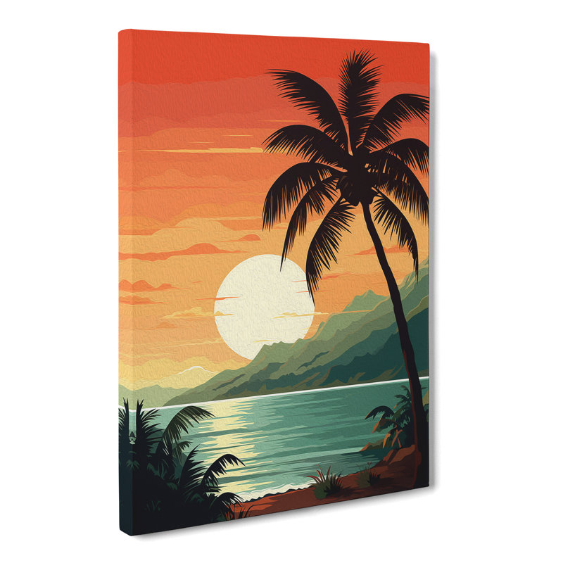 Palm Tree Deco - Wrapped Canvas, 60cm H x 40cm W x 3cm D