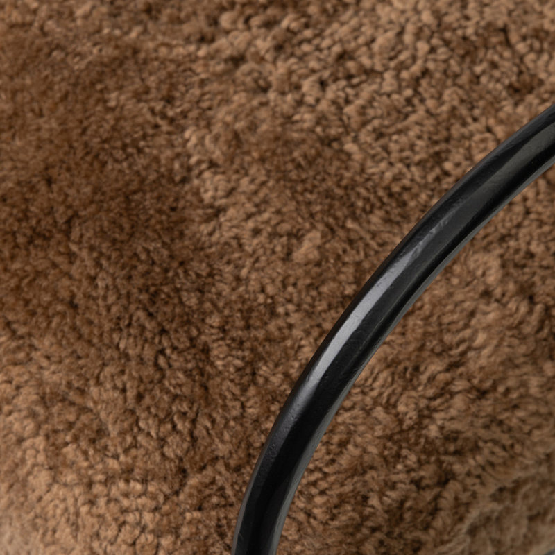 Chaise Fenn - Fourrure de Mongolie champagne, Shearling ambre