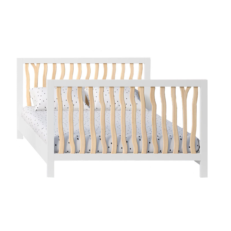 Milk Street Baby Branch Convertible Crib (Stone Grey), Natura/White