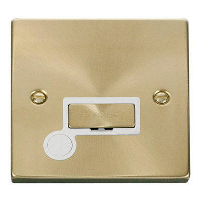 Satin Brass 13A Fused Ingot Connection Unit With Flex